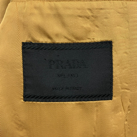 PRADA Size 42 Green Brown Pattern Nylon Blend Notch Lapel Suit