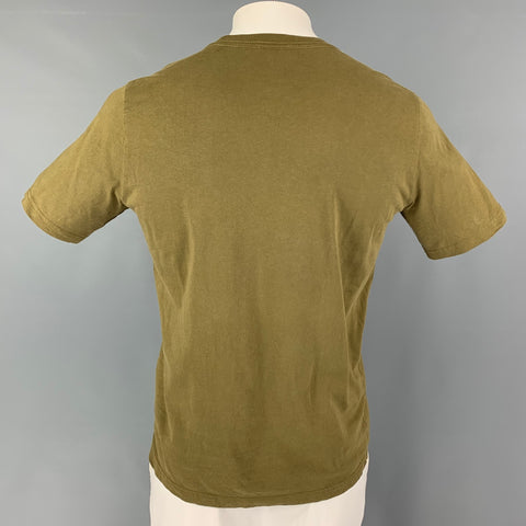 PS by PAUL SMITH Size L Olive Black Graphic Cotton Crew-Neck T-shirt