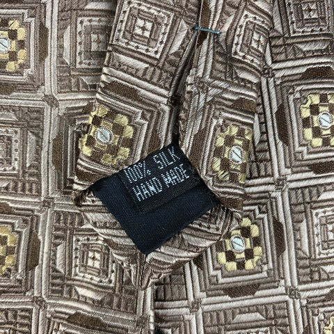 VENTURI UOMO Brown Print Silk Tie