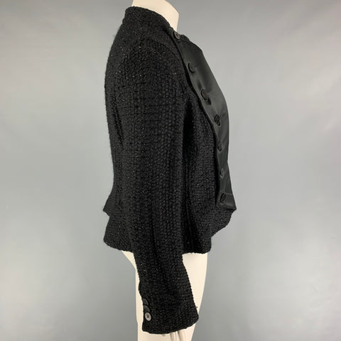 ARMANI COLLEZIONI Talla 12 Chaqueta de tweed en mezcla de lana negra