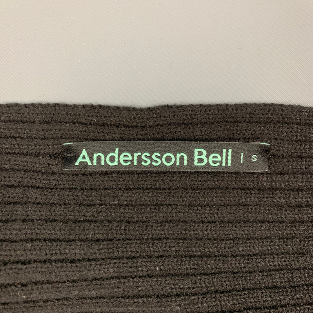 ANDERSON BELL Bufanda de una manga de acrílico de lana de punto negra talla S