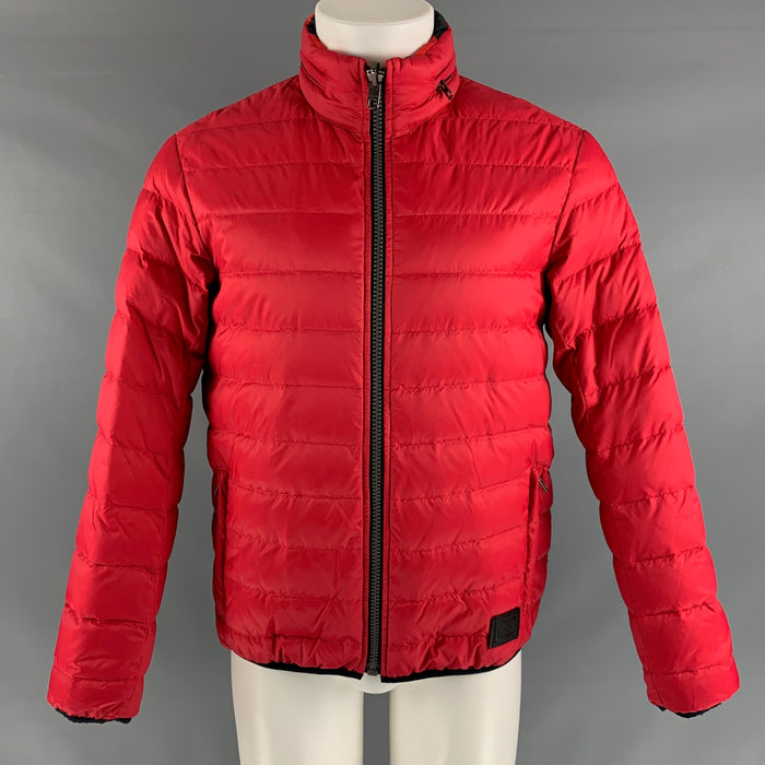 COACH Size S Red Quilted Nylon Reversible Jacket