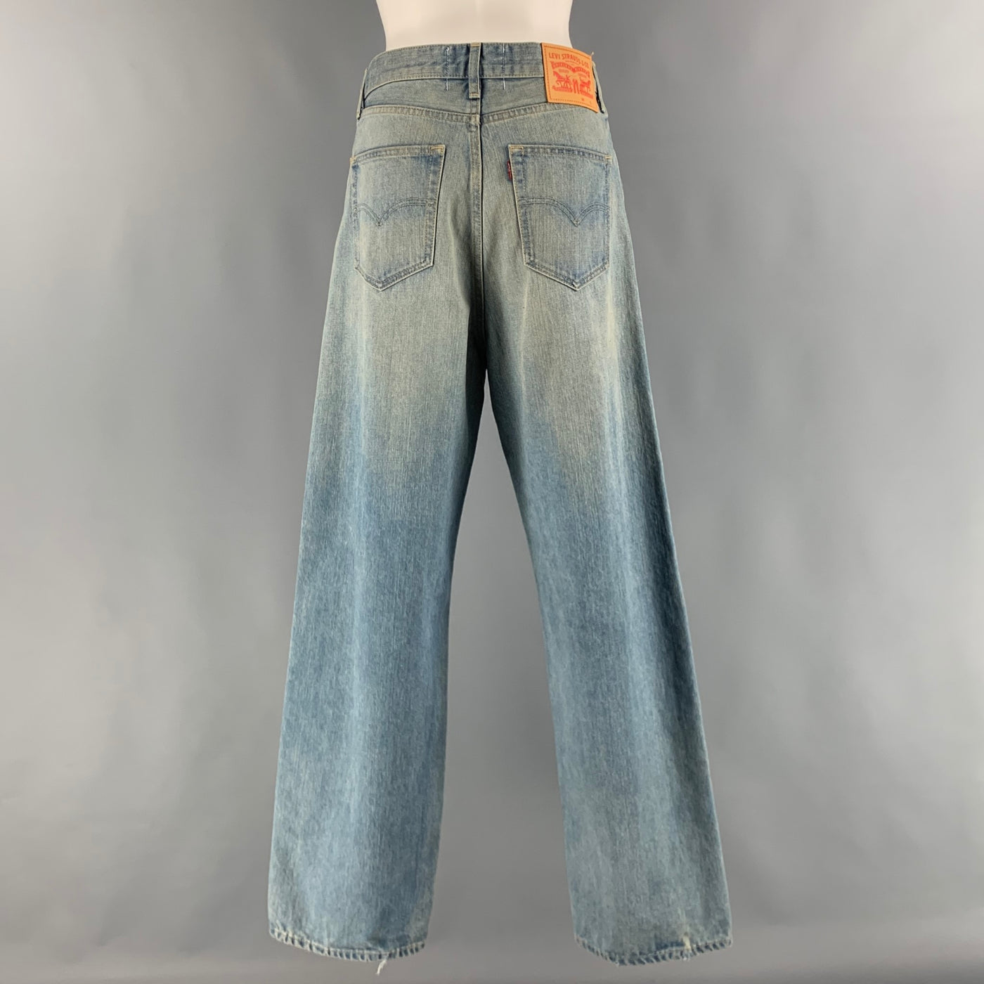 JUNYA WATANABE- LEVI'S Size S Light Blue Denim Washed Wide Leg Jeans