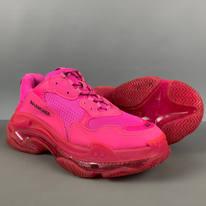 BALENCIAGA Size 11 Pink Fuchsia Mixed fabricks Sneakers