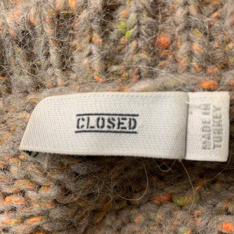 CLOSED Size XL Beige Orange Acrylic Blend Knitted Sweater