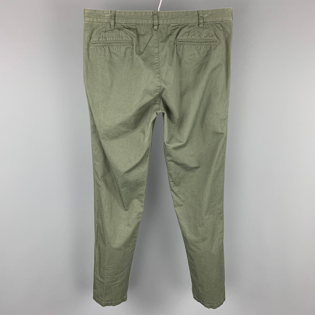 TOMAS MAIER Size 34 Olive Cotton Zip Fly Casual Pants