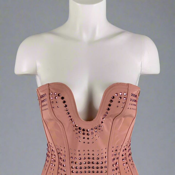 GUCCI Size S Pink Silk Corset Dress Top