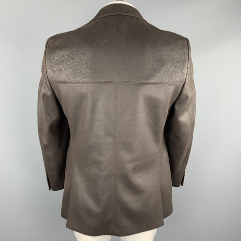 CICCHINI Taille 40 Manteau de sport en polyester / polyuréthane texturé marron régulier