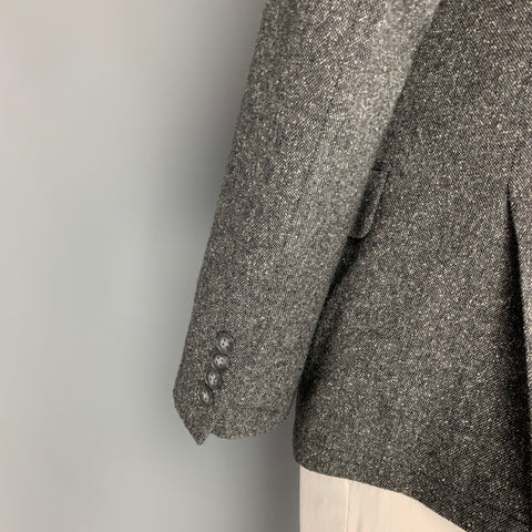 JOHN VARVATOS Size 42 Charcoal White Grey Wool Blend Sport Coat