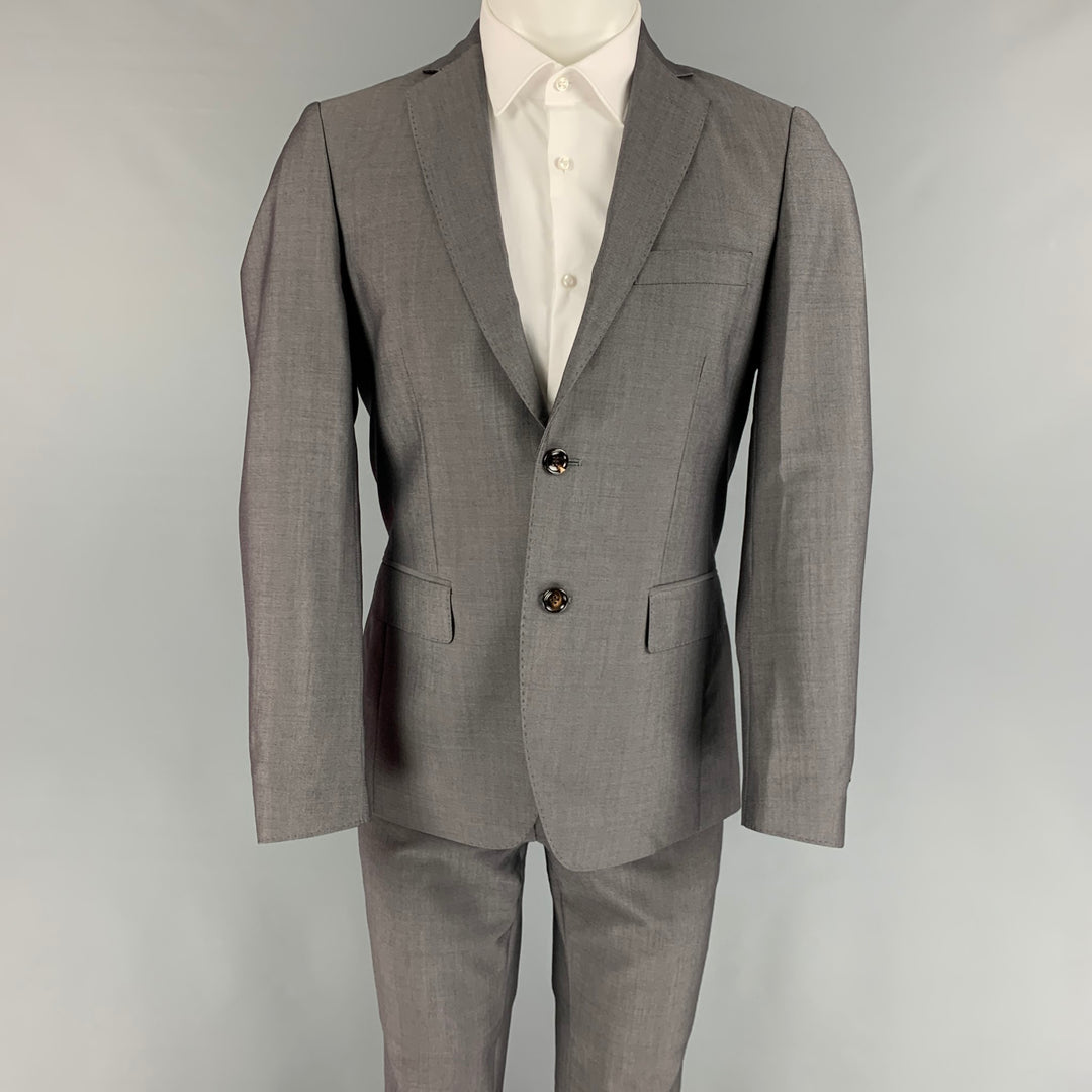 ROYAL HEM Size 40 Grey Wool Mohair Notch Lapel Suit