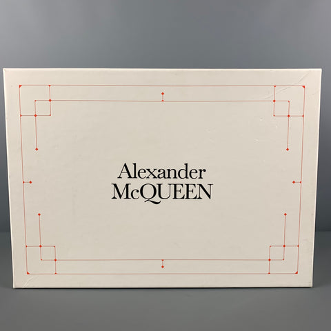 ALEXANDER MCQUEEN Size 12 Black Silver Spikes Leather Lace Up Shoes