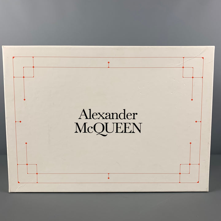 ALEXANDER MCQUEEN Size 12 Black Silver Spikes Leather Lace Up Shoes