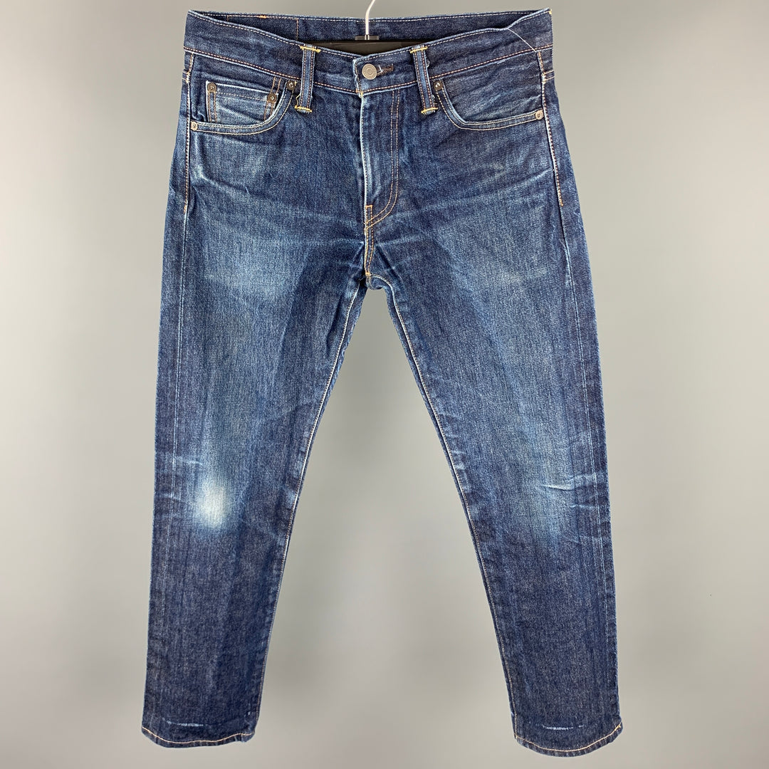 LEVI'S 511 Taille 30 Jean à braguette zippée en denim lavé indigo