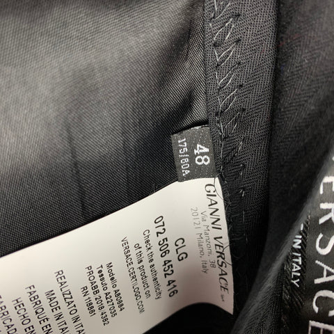 VERSACE Size 32 Navy Black White Plaid Wool Zip Fly Dress Pants