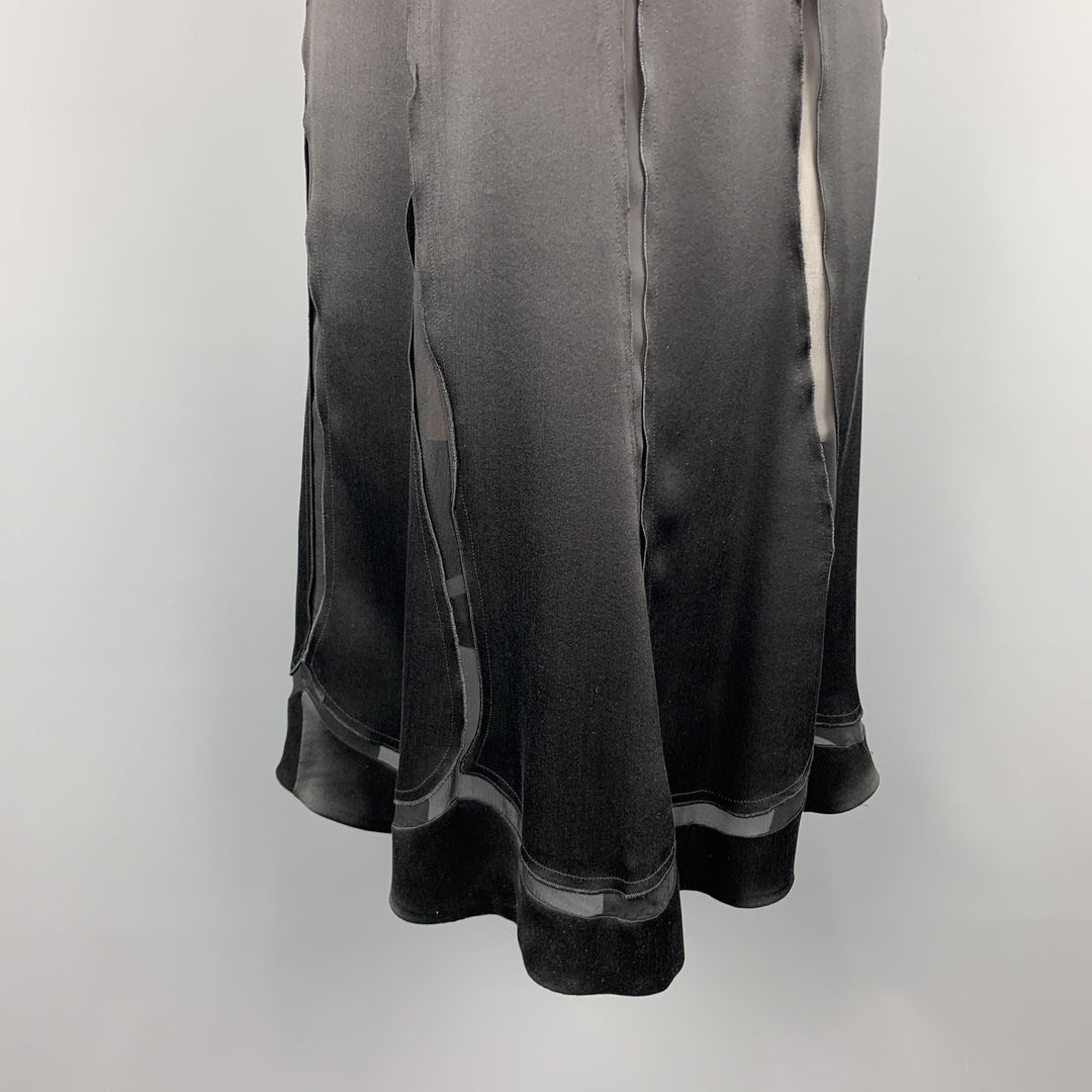 ALBERTA FERRETTI Taille 6 Robe de cocktail à panneau transparent en soie noire