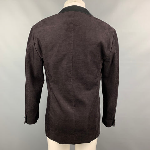 JOHN VARVATOS * U.S.A. Size 40 Brown & Black Corduroy Peak Lapel Luxe Sport Coat