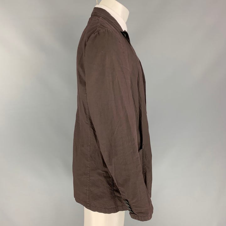 DRIES VAN NOTEN Size 44 Brown Cotton Single Breasted Sport Coat