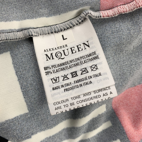 ALEXANDER MCQUEEN Size L Black & Red Polyamide / Eastane Leggings