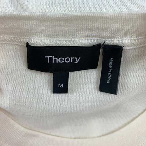 THEORY Size M Beige Wool Crew-Neck T-shirt