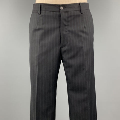 DOLCE & GABBANA 42 Regular Black Wool Peak Lapel 34 x 28 Suit