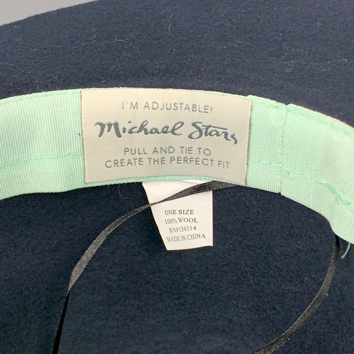 MICHAEL STARS One Size Navy Wool Fedora Hat