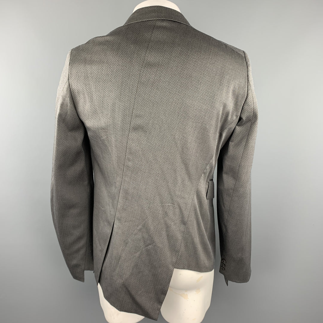 COMME des GARCONS HOMME PLUS Size L Grey & Blue Nailhead Wool / Polyester Sport Coat