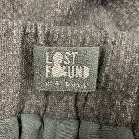 LOST & FOUND Size S Black Textured Hemp Wool Drop-Crotch Casual Pants