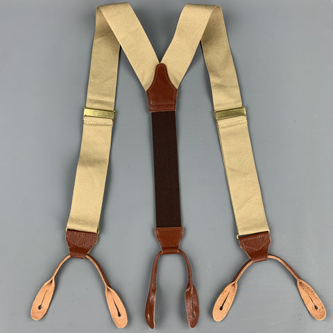 Vintage THURSTON LONDON Beige & Brown Leather Suspenders