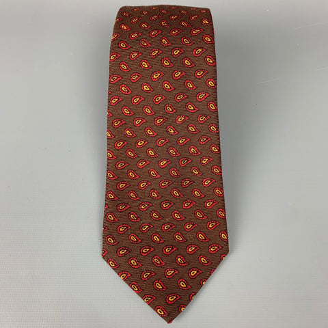 RIVETZ of BOSTON Brown & Red Paisley Tie