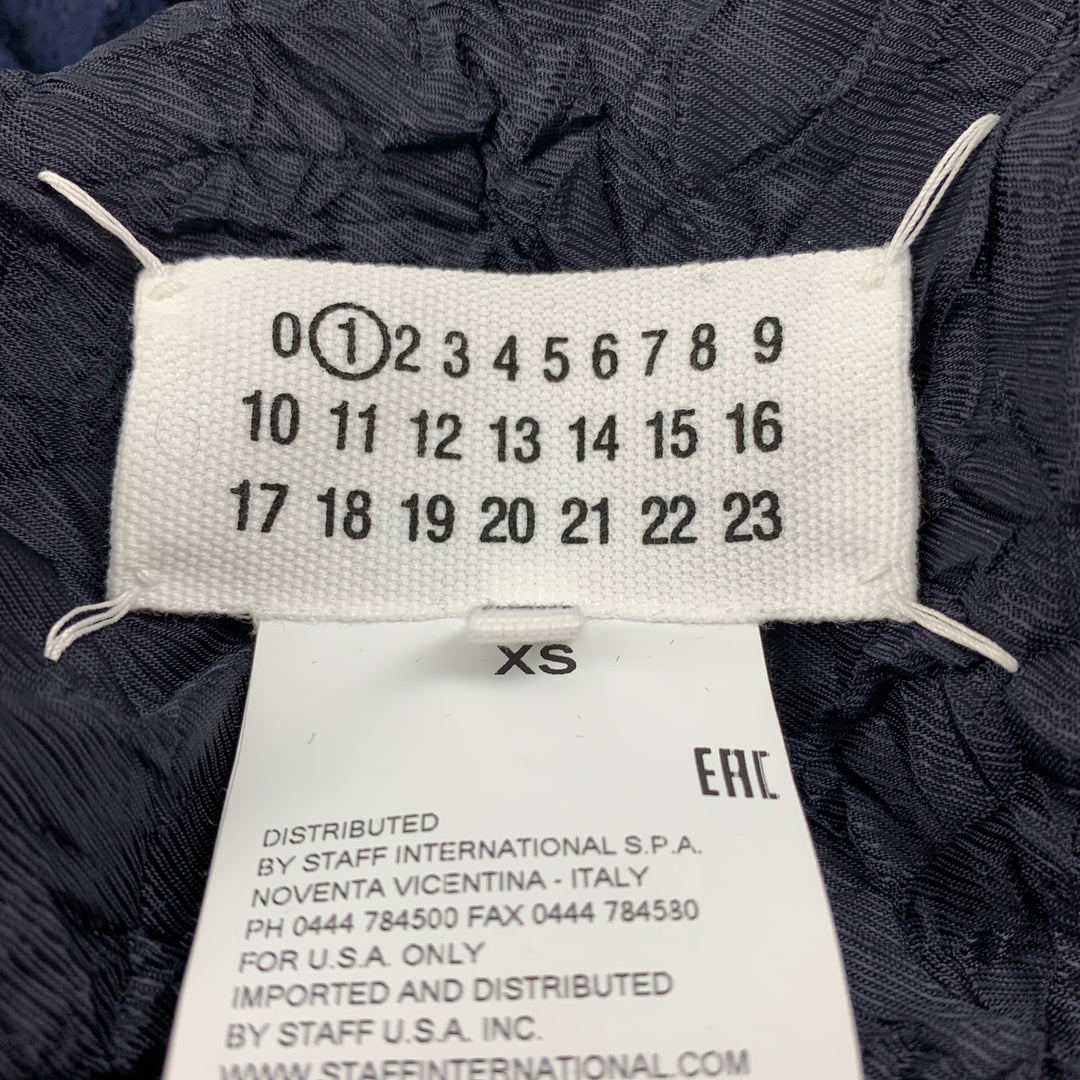 MAISON MARGIELA Size XS Navy Knitted Wool Belted Oversized Coat