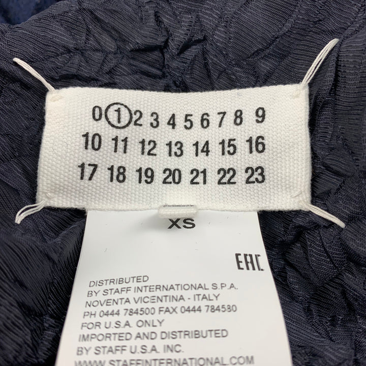 MAISON MARGIELA Size XS Navy Knitted Wool Belted Oversized Coat