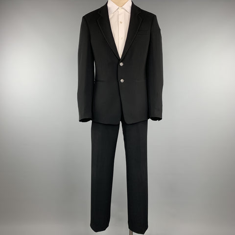 EMPORIO ARMANI 38 Costume Régulier Noir Uni Polyester 32 x 31