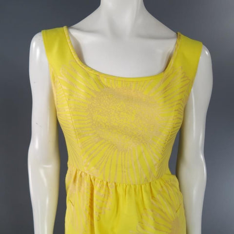 BARBARA TFANK Taille 6 Robe de cocktail d’été en soie jaune