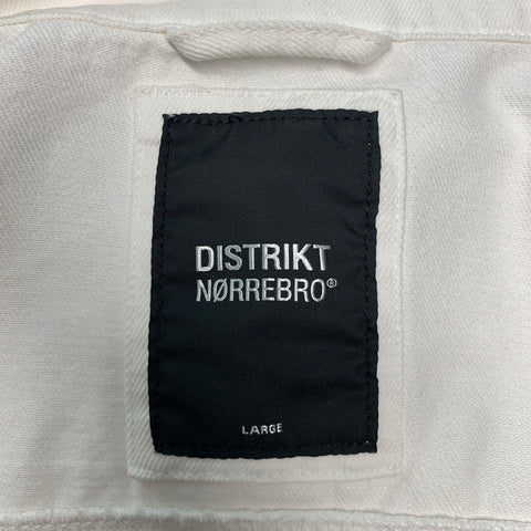 DISTRIKT NORREBRO  Size L White Cotton Denim Jacket