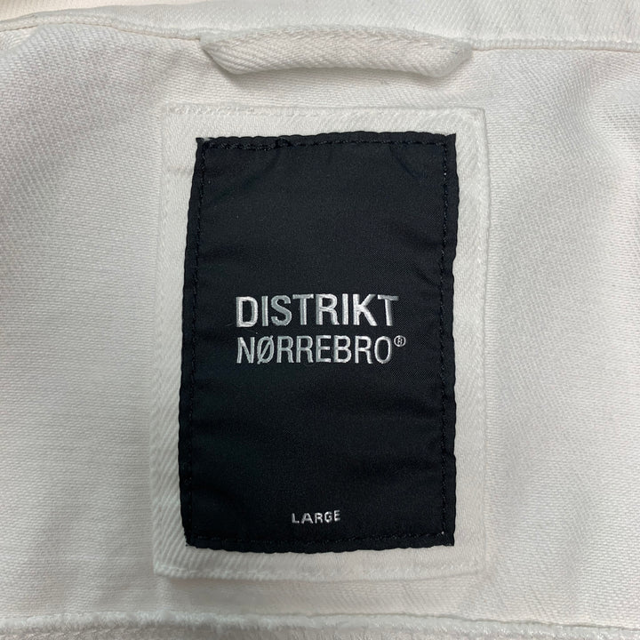 DISTRIKT NORREBRO  Size L White Cotton Denim Jacket