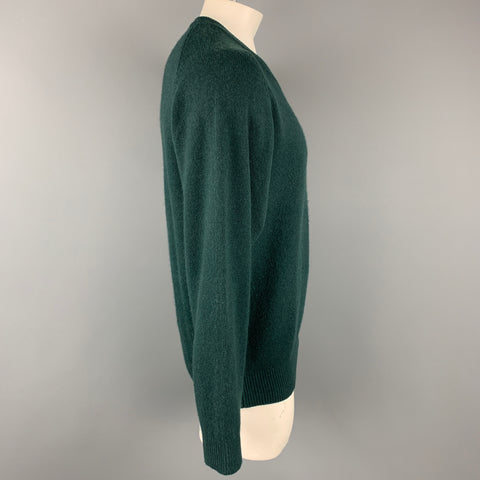 DANFORTH &amp; GIFFT Talla L Jersey de cachemira con cuello en V verde oscuro