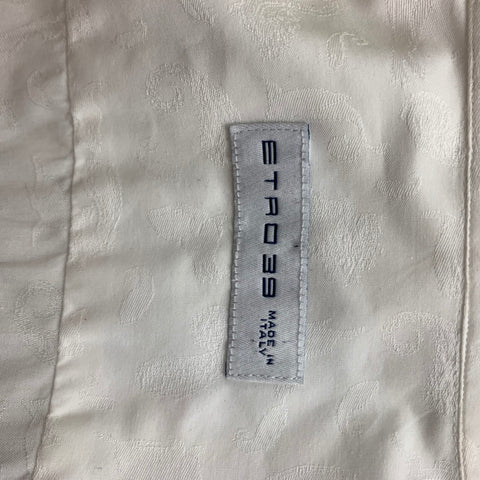 ETRO Size S White Paisley Cotton Button Up Long Sleeve Shirt