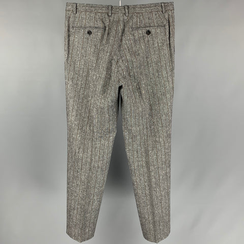 GUCCI Size 32 Black & Brown Herringbone Wide Leg Dress Pants