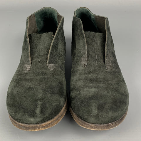 MARSELL Size 7 Black Suede Distressed Flats