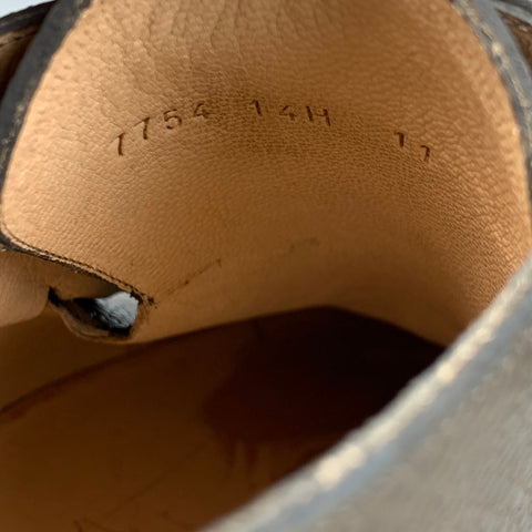 PARABOOT Size 11 Olive Leather Monk Strap-Cap Toe  Loafers