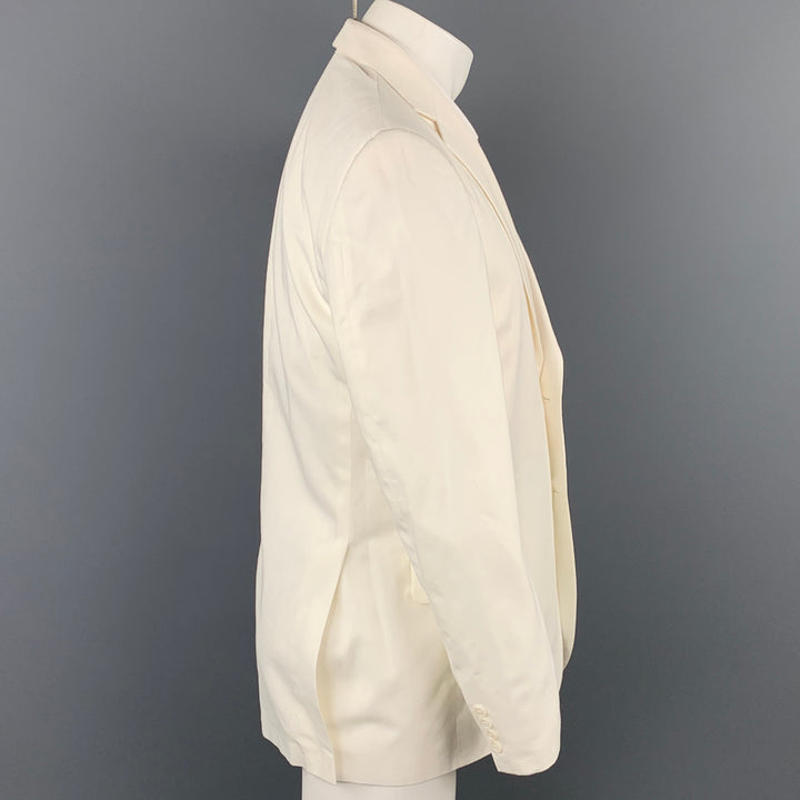 BURBERRY LONDON Size 38 White Cotton Notch Lapel Sport Coat