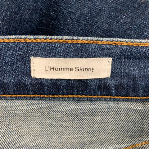 FRAME Size 28 Dark blue Washed Cotton Blend Slim Jeans