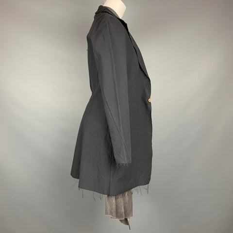 NO BRAND Taille S Manteau Asymétrique Noir &amp; Gris