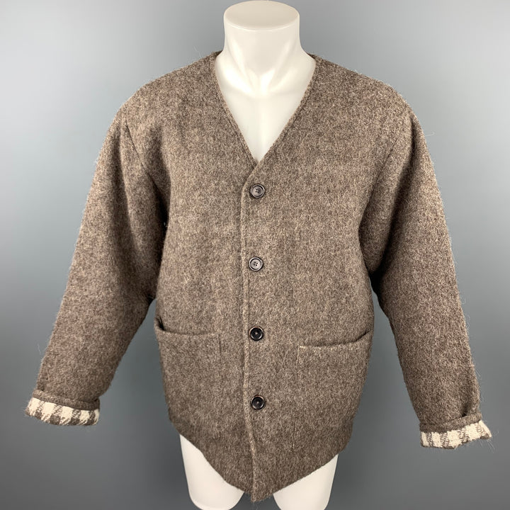 OUR LEGACY Size 38 Brown Wool / Alpaca Buttoned Blanket Cardigan Jacket