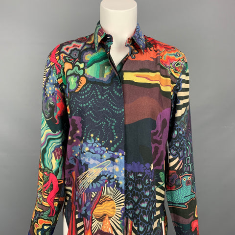 PAUL SMITH Soho Fit Taille M Chemise en mélange de viscose imprimé multicolore