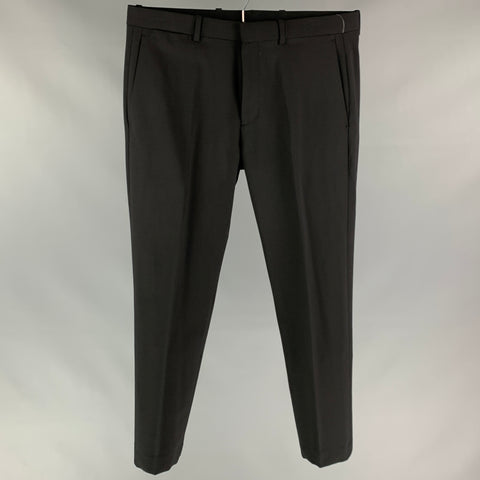 THEORY Size 31 Black Wool / Lycra Zip Fly Dress Pants