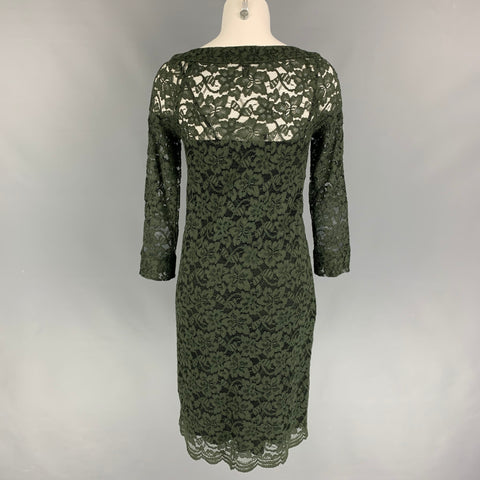 DIANE VON FURSTENBERG Size 4 Dark Green Polyamide Blend Long Sleeve Dress