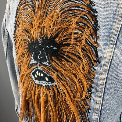 LEVI'S Star Wars Limited Edition Size 38 Blue Chewbacca Embroidery Denim Trucker Jacket