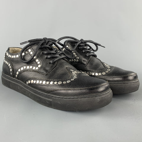 FREE*LANCE Zapatos brogue con cordones de cuero con tachuelas negros talla 7