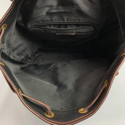 MULHOLLAND Black & Brown Color Block Coated Canvas Backpack